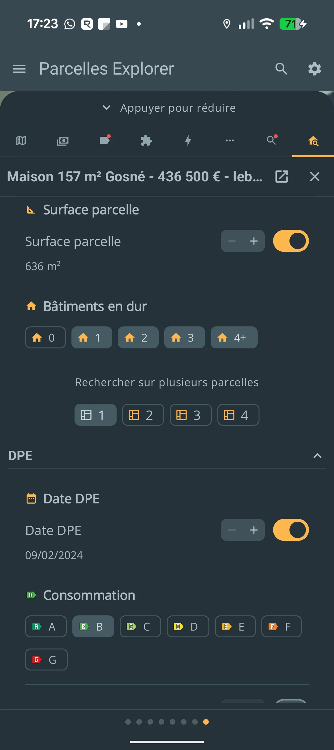 Capture d'écran de la recherche d'annonces immobilières